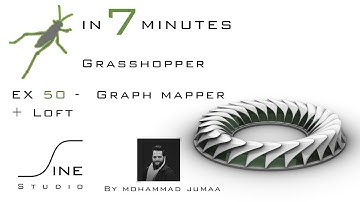 Grasshopper tutorial in 7 minutes - EX 50 - Graph mapper + Loft