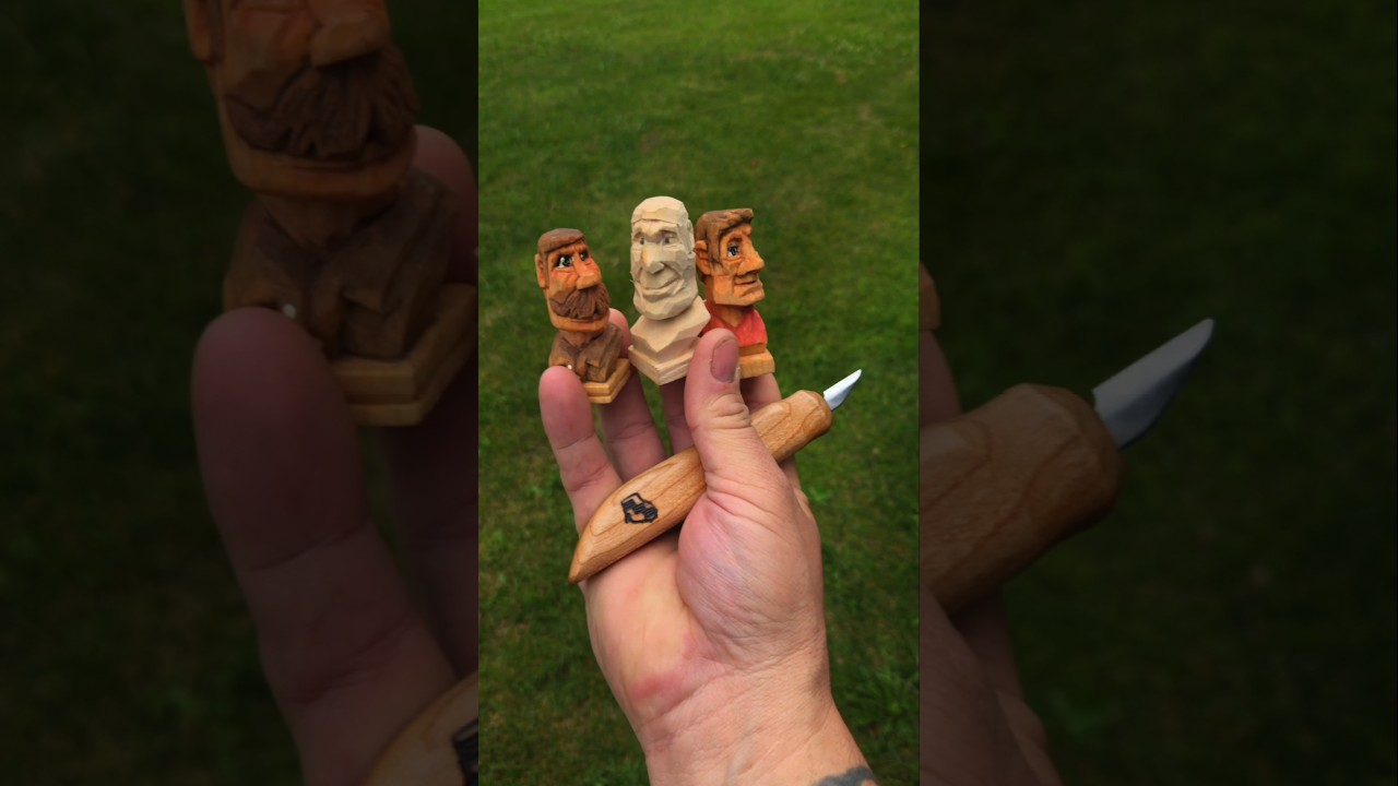 New Tutorial Up, Caricature Busts, Knife Only-Beginner Friendly! #woodcarving #whittling #caricature