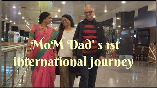 India To USA| Qatar Airways | Bengaluru to Atlanta |MoM Dad's 1 st International flight journey ♥️