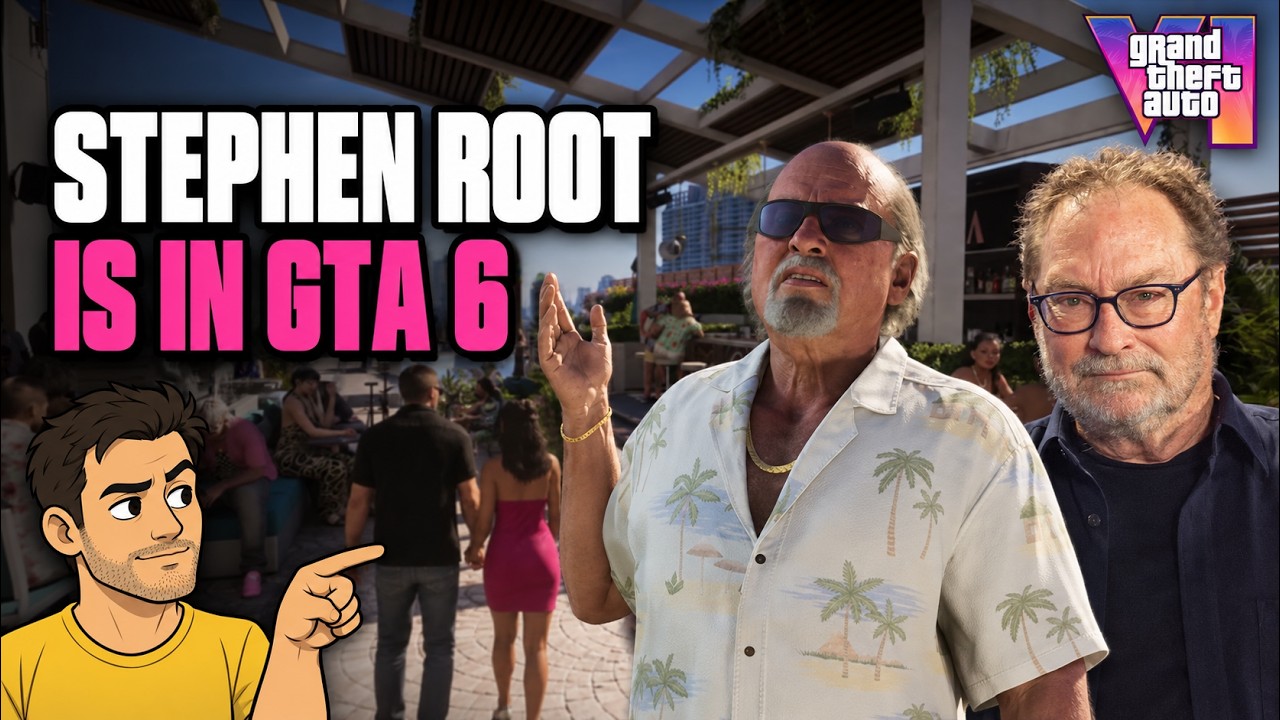 GTA 6 Radar video thumbnail: Stephen Root, the first actor to confirm a role in GTA 6, and the character Brian Heder that fans matched to his voice