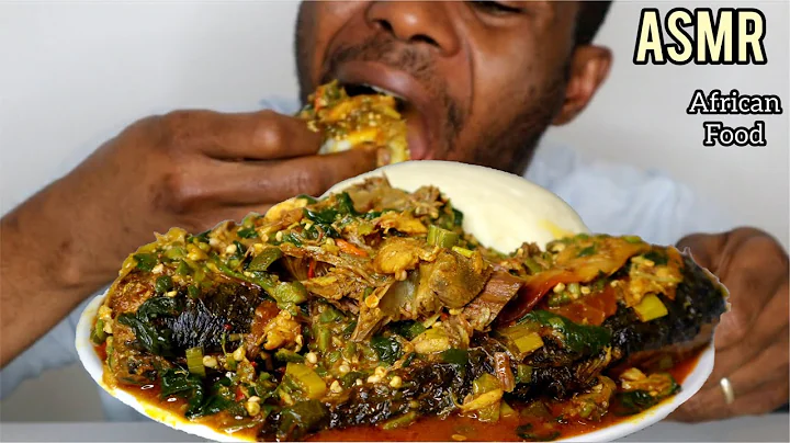 ASMR FUFU AND OKORA SOUP WITH MACKEREL FISH