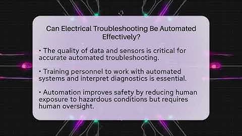 Can Electrical Troubleshooting Be Automated Effectively? | Electrical Engineering Essentials News