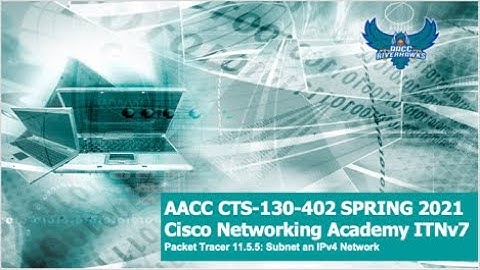 AACC - Spring 2021 CTS-130 CCNA ITNv7 Packet Tracer 11.5.5: Subnet an IPv4 Network