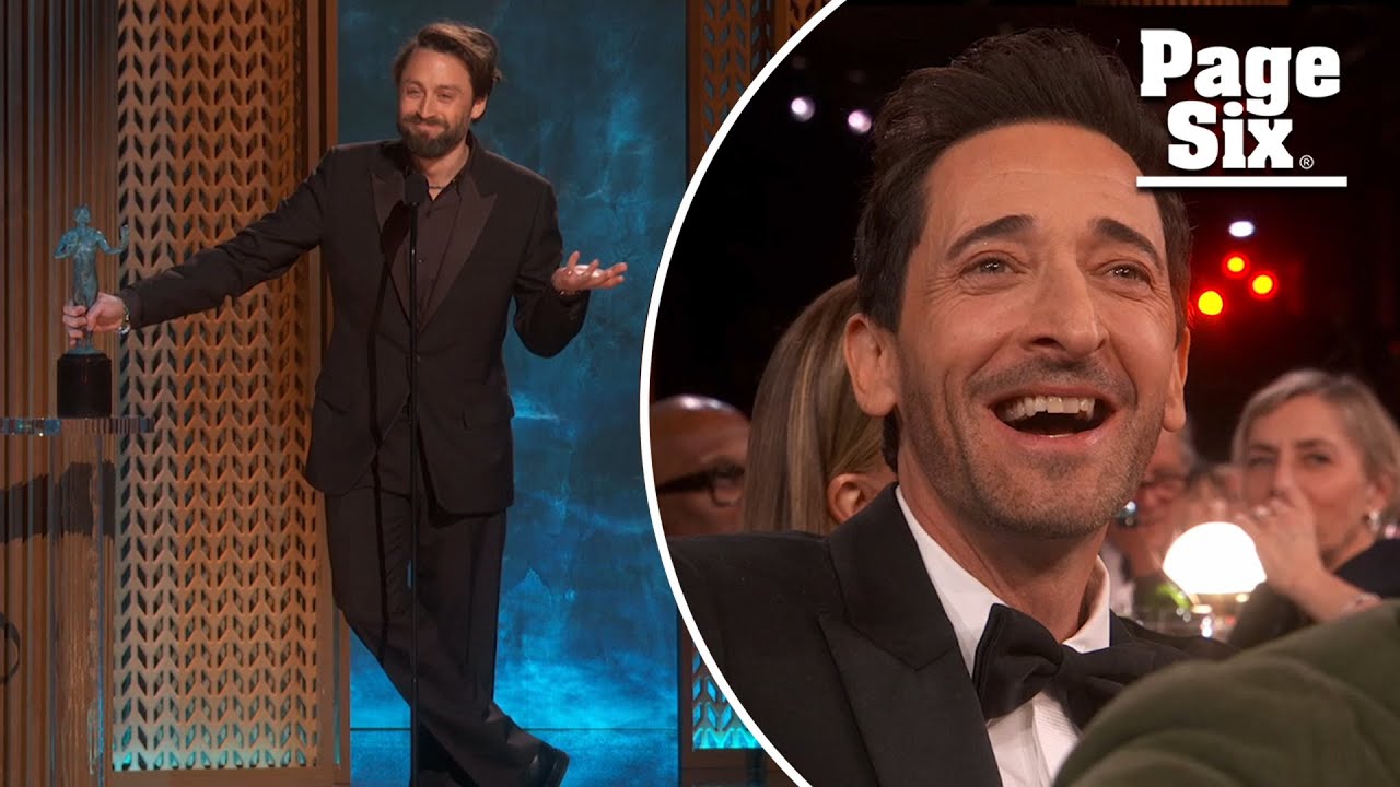 Kieran Culkin jabs at Adrien Brody during SAG Awards 2025 speech