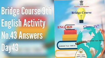 Bridge Course 9th English | Activity No.43 Answers | Day 43 | Bridge Course 9th Standard |