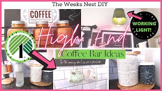 EASY High End Looking Coffee Bar (on a budget!!) | EASY Modern Farmhouse Dollar Tree DIYS| New 2021