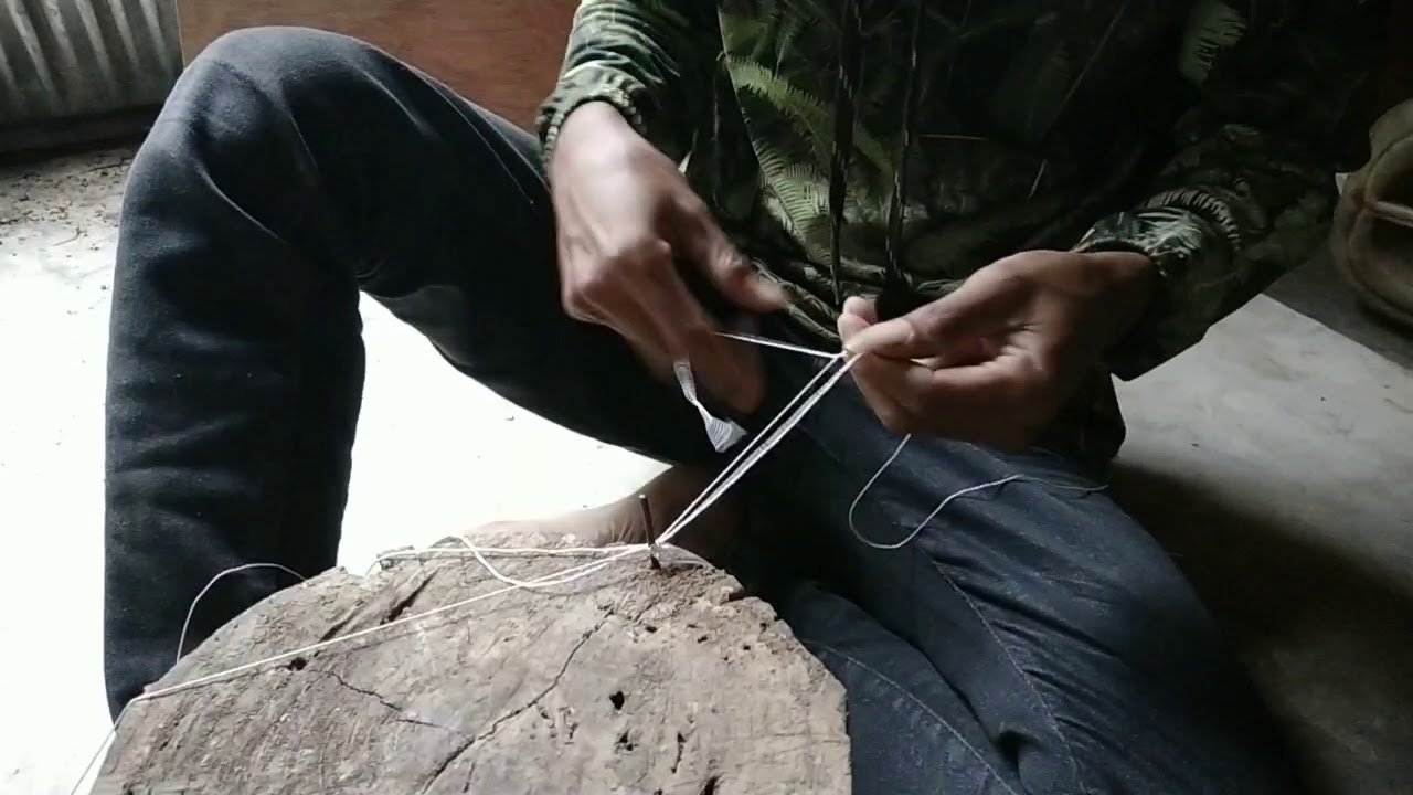 Cara membuat ikat kaki ayam hutan part1 