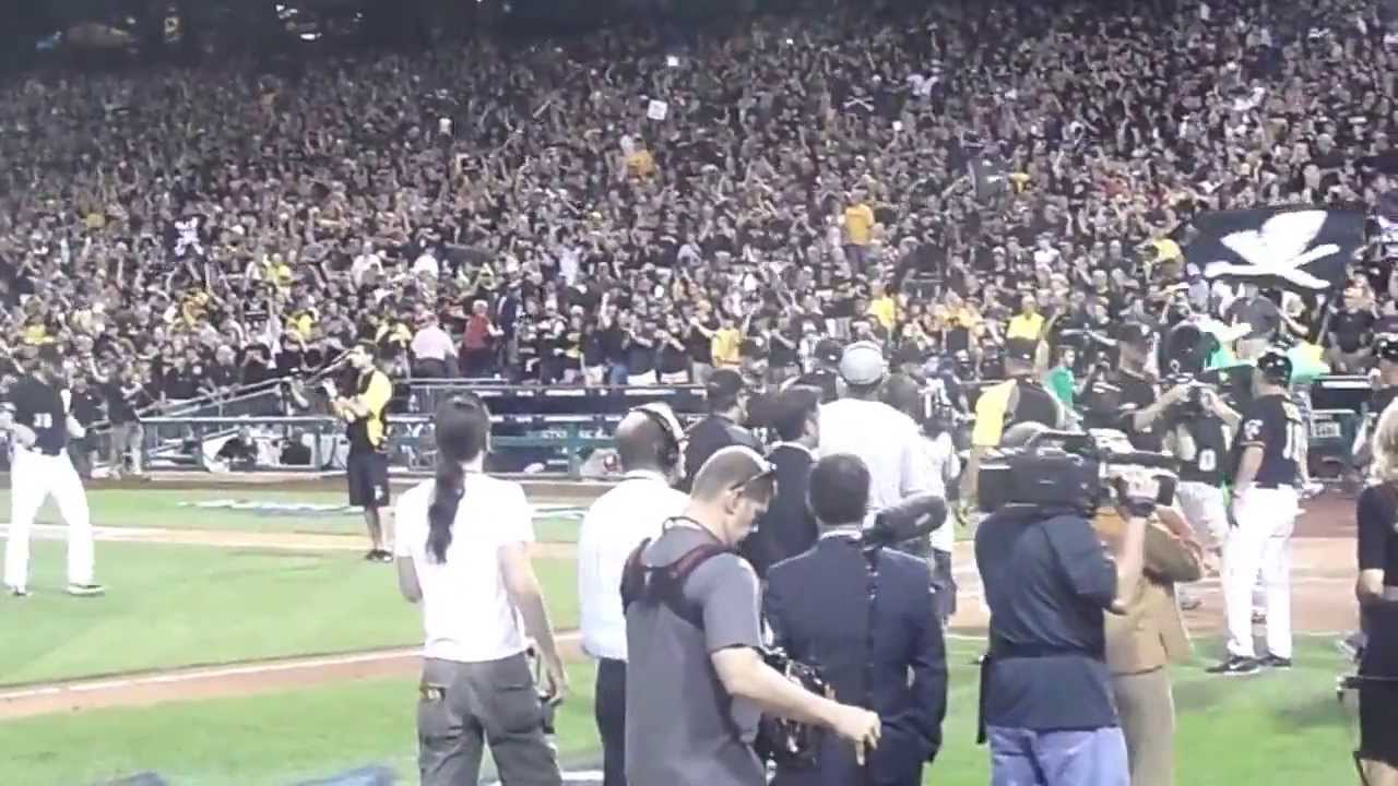 Pittsburgh Pirates Playoff game.Defeat St Louis Cardinals 5-3 in NLDS Pnc Park October 6th 2013 ...