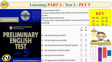 PET 5 Listening Part 4 Test 3 (Transcript + Key)