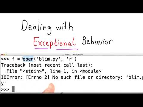 Dealing With Exceptional Behavior - Intro to Computer Science