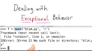 Dealing With Exceptional Behavior - Intro to Computer Science