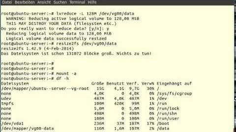 Reduce a Logical Volume on Linux