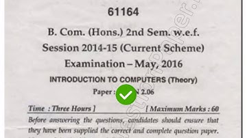 2016 Mdu BCom Hons 2nd Sem Introduction Computer to Question Paper