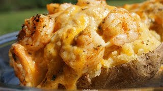 Best Loaded Shrimp Baked Potato- How To Make Loaded Shrimp Bake Potato- Must Try!!