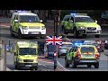 Bristol Ambulance and cars responding with siren and lights - Land Rover