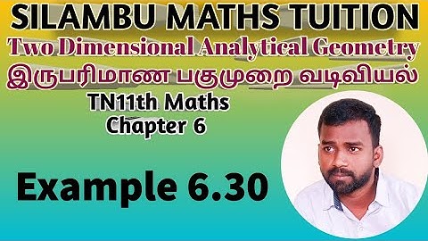 TN11th maths|Example 6.30|Chapter 6|Two dimensional Analytical Geometry in tamil