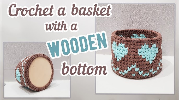 T-Shirt Yarn Crochet Basket with Handles Pattern – Sustain My Craft Habit