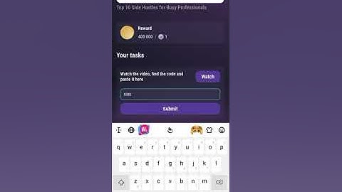 Top 10 Side Hustles For Busy Professionals l Tapswap Video Code