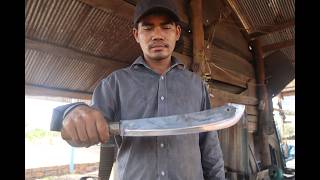 HOW TO MAKE KNFIE FROM LEAF SPRING SKILLS.