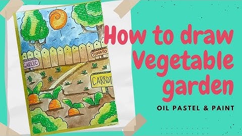 HOW TO DRAW VEGETABLE GARDEN | step by step | easy drawing for kids