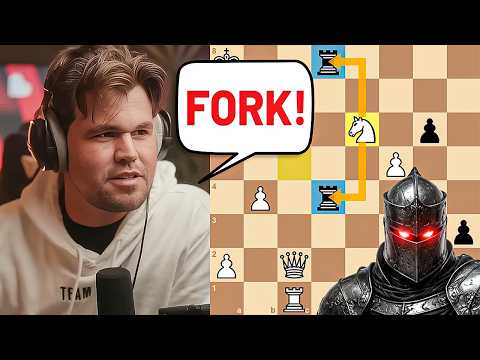 Magnus Carlsen Crushes His Opponent with a Knight Fork!