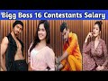 Shocking Salary of Bigg Boss 16 Contestants | Bigg Boss Season 16 Contestants Salary | BB16
