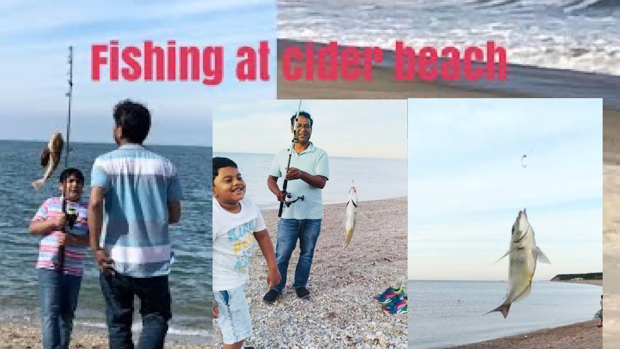 Fishing in Cedar beach.