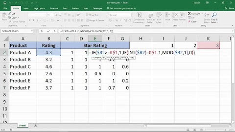 Create a 5 Star Rating System in Excel