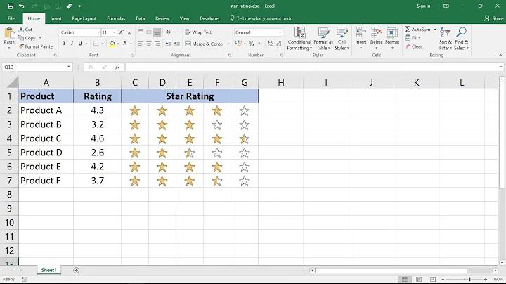 Master Excel: Build a 5 Star Rating System