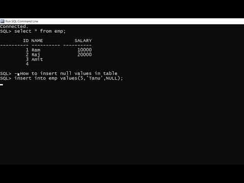 How to insert Null Values ? | SQL command - YouTube