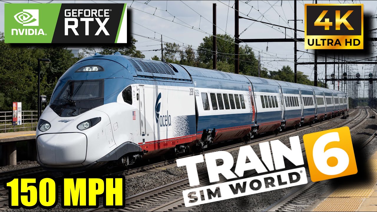 Boston to Providence  — Train Sim World at 150 MPH (Amtrak Acela Express,4K, No Commentary)
