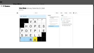 NYT Mini Crossword 9/21/26