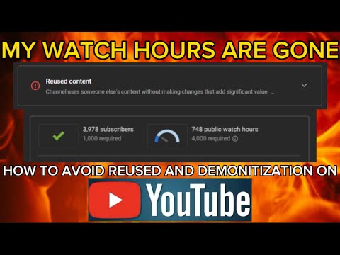HOW TO AVOID REUSED AND DEMONITIZATION ON YOUTUBE! AVOID THIS! YOU NEED TO KNOW THIS!