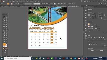 wall calendar design in illustrator -2024