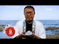 The japanese technique for harvesting sea salt by hand