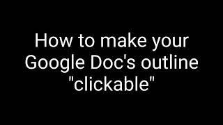 Google Docs   How to use the Outline feature