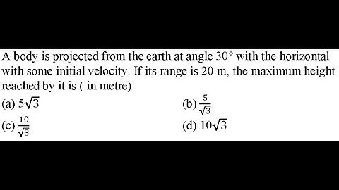 A body is projected from the earth at angle 30° with the horizontal with some