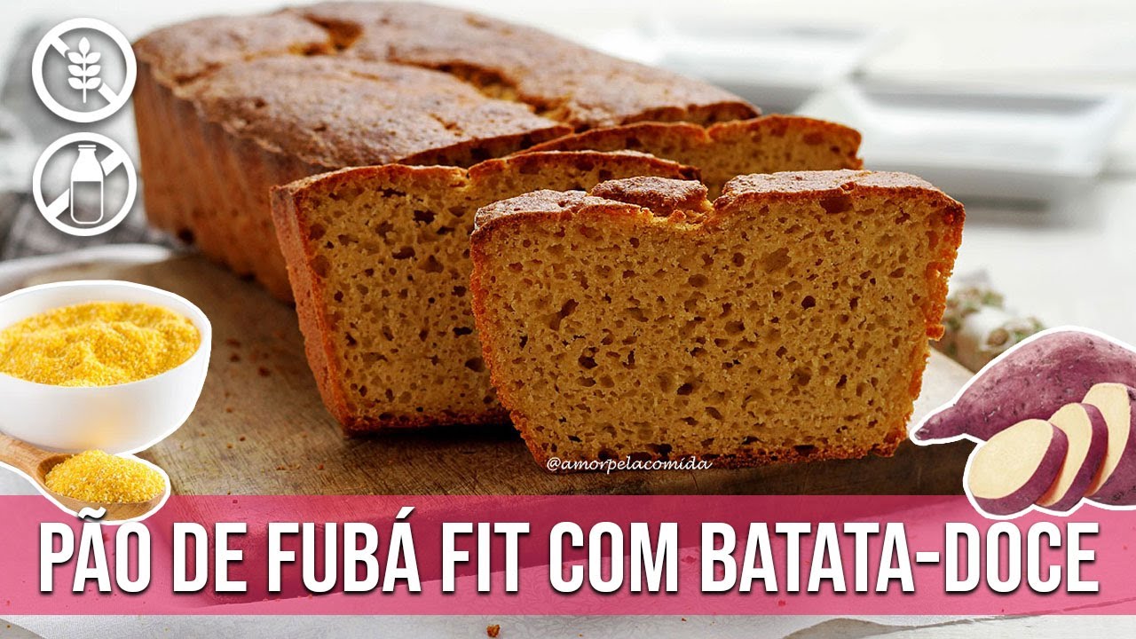 PÃO DE FUBÁ FIT COM BATATA-DOCE SEM GLÚTEN SEM LACTOSE [MASSA MOLE]