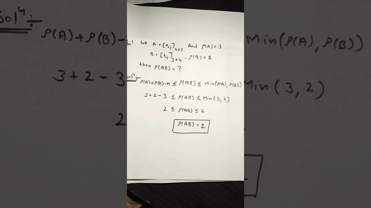 Concept on Rank of a matrix. //group theory //
