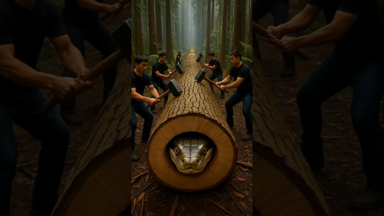 Rescue a giant anaconda from wood 