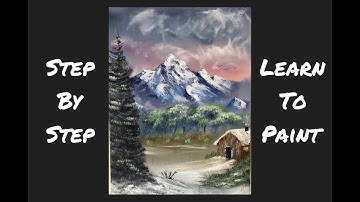 How to Paint a Cabin Landscape Like Bob Ross. Wet on Wet Oil Painting tutorial by Josh Kirkham