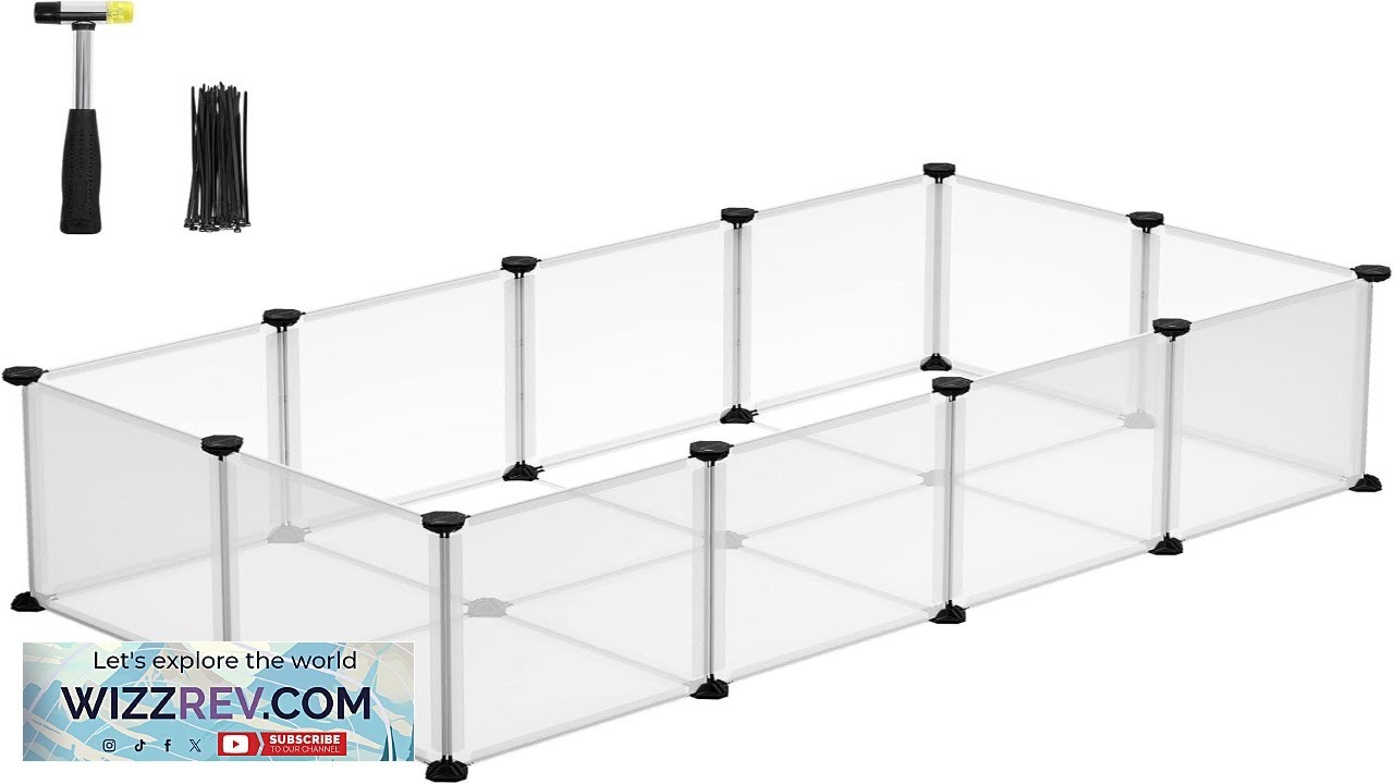 SONGMICS 20 Panels Pet Playpen with Floor Small Animal Playpen Pet Fence