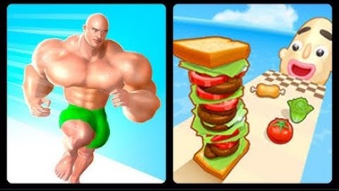 Sandwich Runner VS Muscle Rush - Smash Running - All Levels Gameplay Android,iOS Walkthrough FGRG