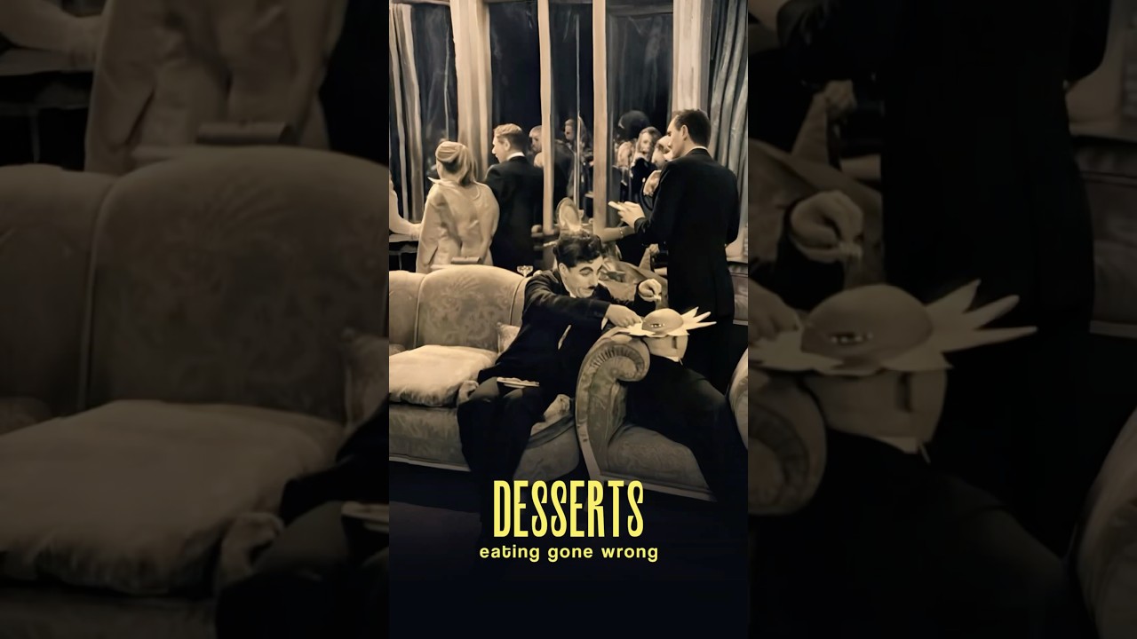 Charlie's Chaplin's dessert-eating mishap