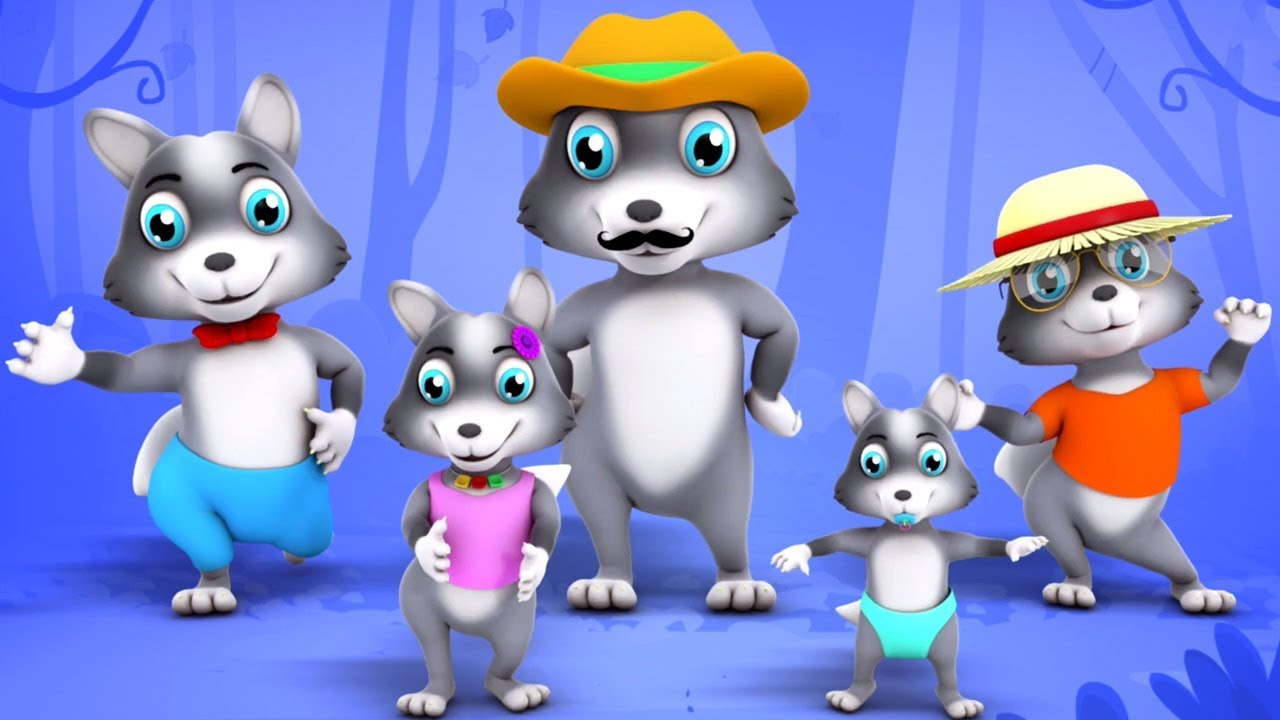 lobo dedo familia | rimas en español | dedo familia para niños | Wolf Finger Family Rhymes los colores secundarios