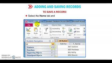 Working with Tables (MS Access) Ch 4 Class 8 part 2