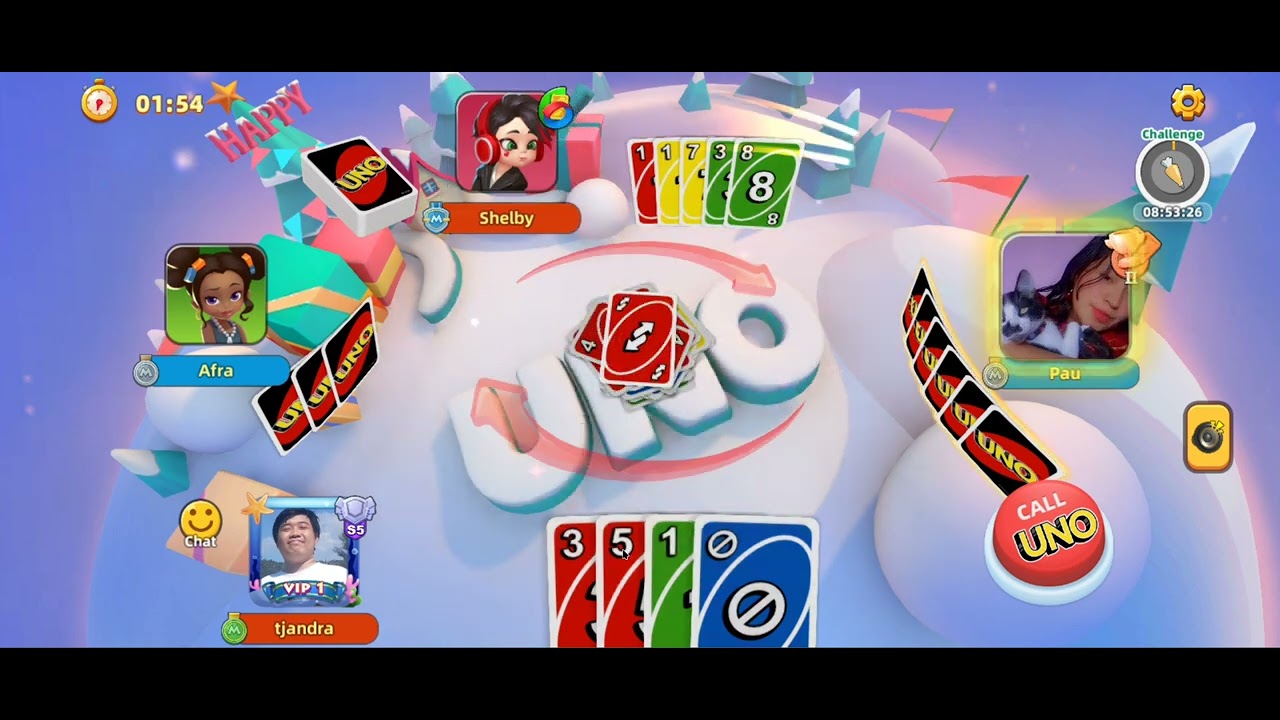 [UNO Mobile] Playing Classic 2v2 x4 and bake the cake event