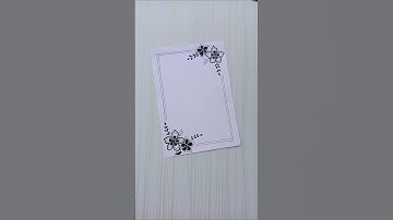 6 easy border design/Black Floral Border Design | Elegant Page Decoration/Priyanka gunval #shorts