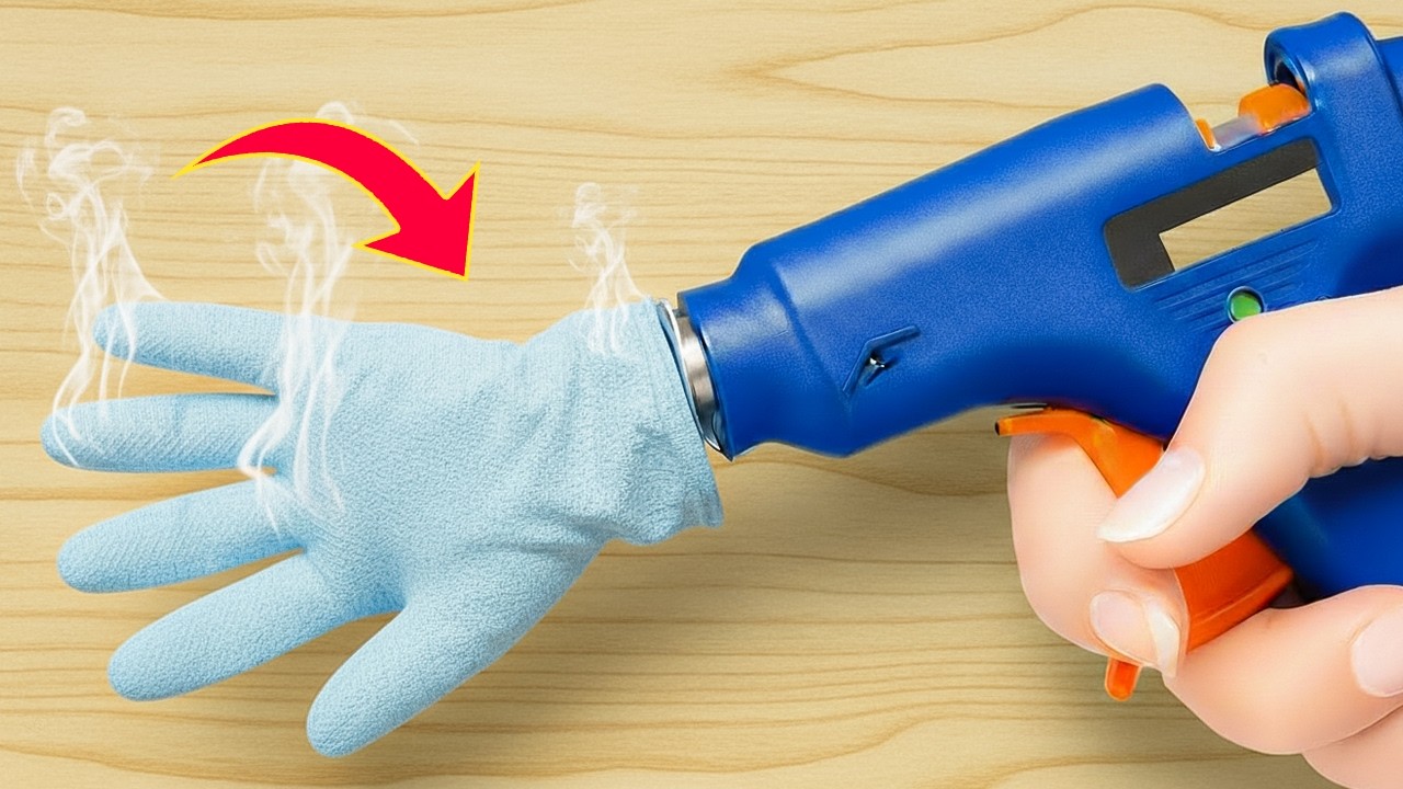 Удивительные идеи! Нанесите горячий клей внутрь резиновой перчатки и посмотрите, что получится 😱