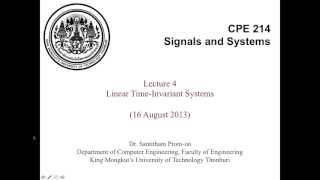 CPE214 Lecture 4: Linear Time-Invariant (LTI) Systems